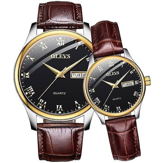 OLEVS Couple  Leather Watch