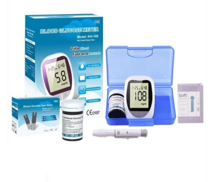 IVD Blood Glucose Meter with Lancets 50 Count and 50 Pieces Blood Glucose Test Strips